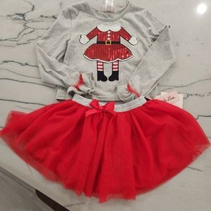 Girls Sequence Santa Top & Tutu Skirt - Size 6X